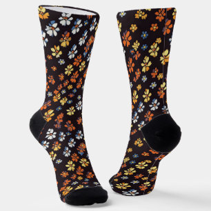 Chaussette Petit Motif aux fleurs colorées