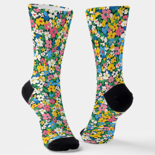 Chaussette Petit motif de fleurs printanières