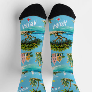 Chaussette Phare de l'île des Caraïbes d'Aruba voyage souveni