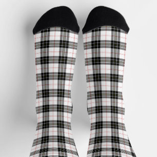 Chaussette Pherson tartan noir blanc plaid