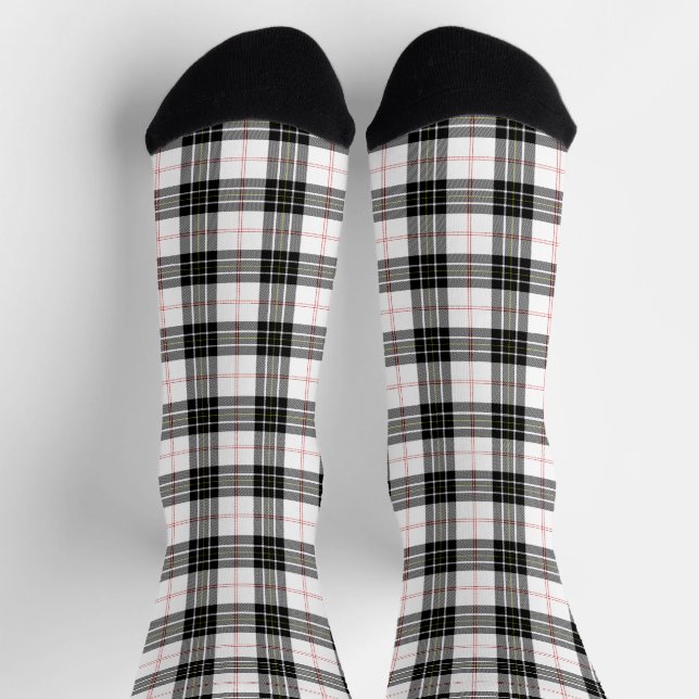 Chaussette Pherson tartan noir blanc plaid (Haut)