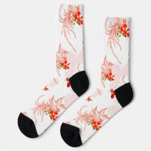 Chaussette Phoenix Oiseau Et Phoenix Fleur Motif Sans Faille