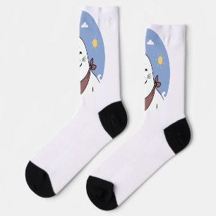 Chaussette Phoque Clignant Portant un Bandana Faisant un Sign
