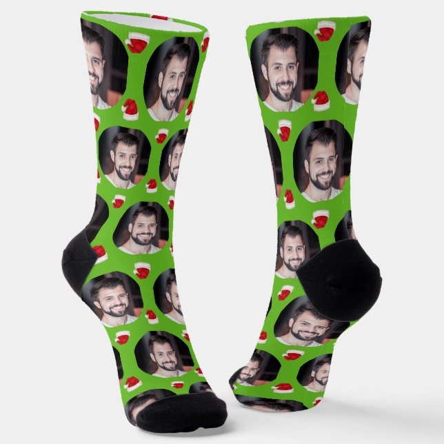 Chaussette Photo Boyfriend For Girlfriend Green Christmas (Angulaire)