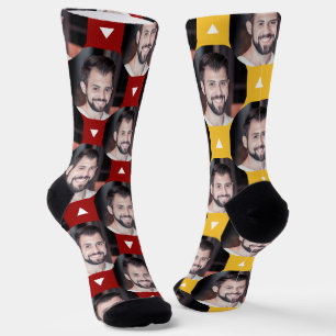 Chaussette Photo Boyfriend pour Girlfriend Rouge & Jaune