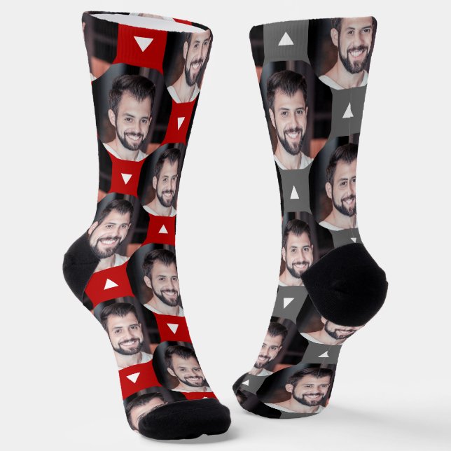 Chaussette Photo Boyfriend pour Girlfriend Scarlet & Grey (Angulaire)