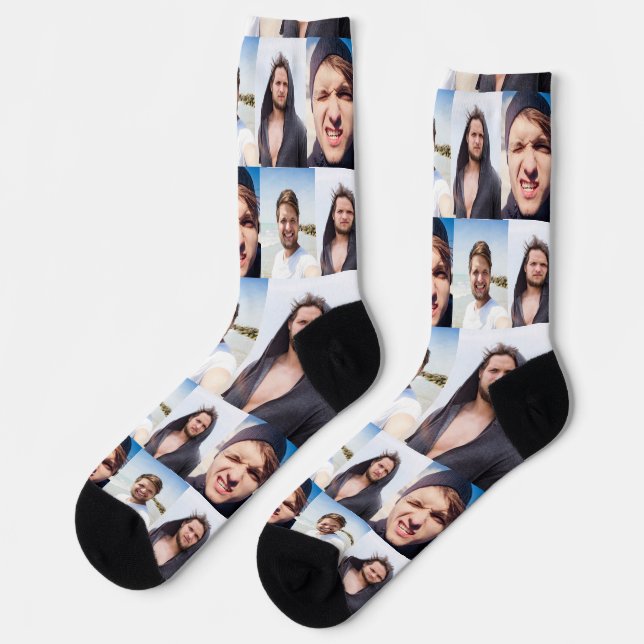 Chaussette Photo Collage Put Your Face On (Gauche)