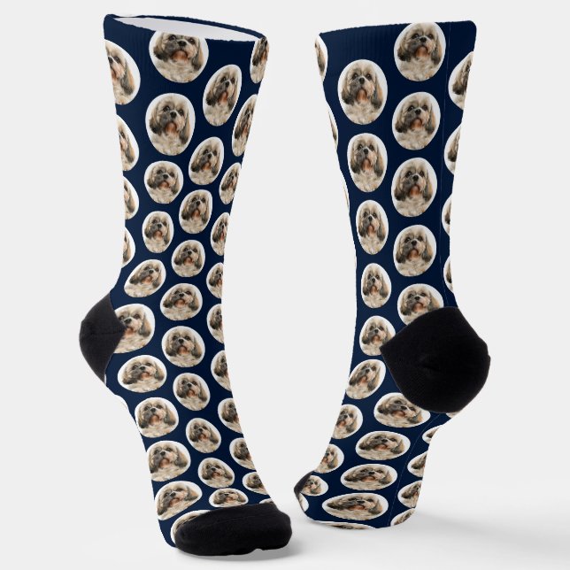 Chaussette Photo de chien de compagnie Motif Marine Blue Anni (Angulaire)