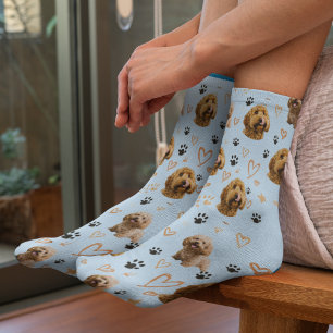 Chaussette Photo de chien personnalisé – Cadeau de la Saint-V