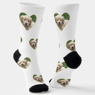 Chaussette Photo de chien personnalisé sur chaussettes blanch