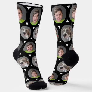 Chaussette Photo de deux enfants ou d'un animal de compagnie