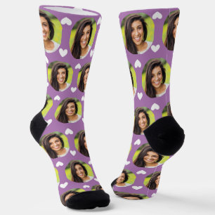 Chaussette Photo de Girlfriend For Boyfriend Lavender Hearts