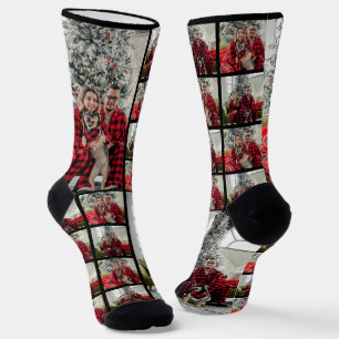 Chaussette Photo de Noël personnalisée de la famille