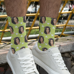 Chaussette Photo Girlfriend For Boyfriend Chartreuse Heart