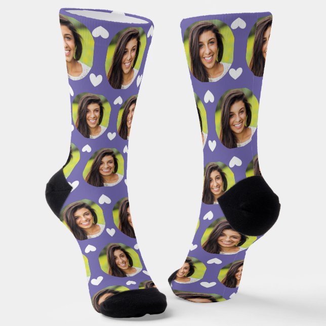 Chaussette Photo Girlfriend pour ami de garçon Periwinkle Hea (Angulaire)