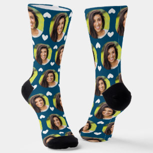 Chaussette Photo Girlfriend Pour copain Deep Blue Heart