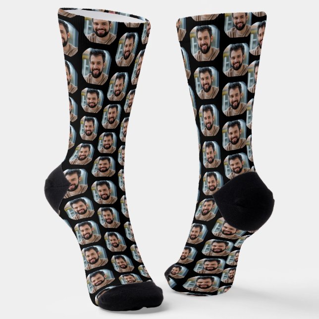 Chaussette Photo mignonne Boyfriend pour Girfriend Black (Angulaire)