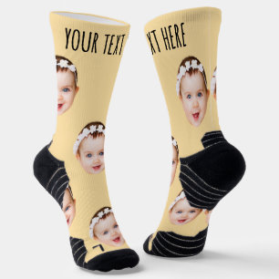 Chaussette Photo personnalisé avec texte pour hommes et femme