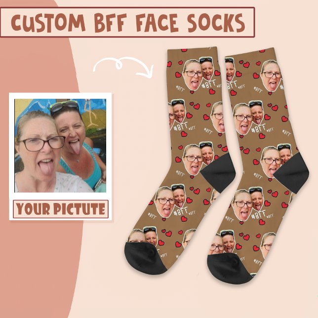 Chaussette Photo personnalisée des meilleurs amis - Face sur  (Créateur téléchargé)