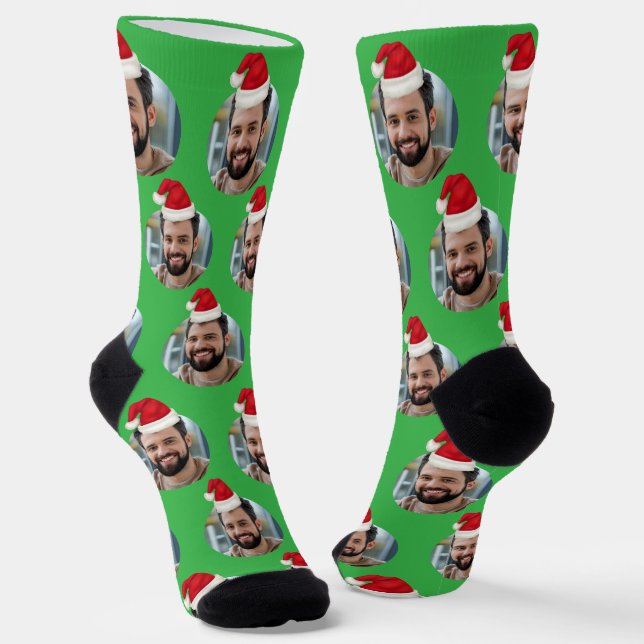 Chaussette Photo personnalisée Mille Noël vert (Angulaire)