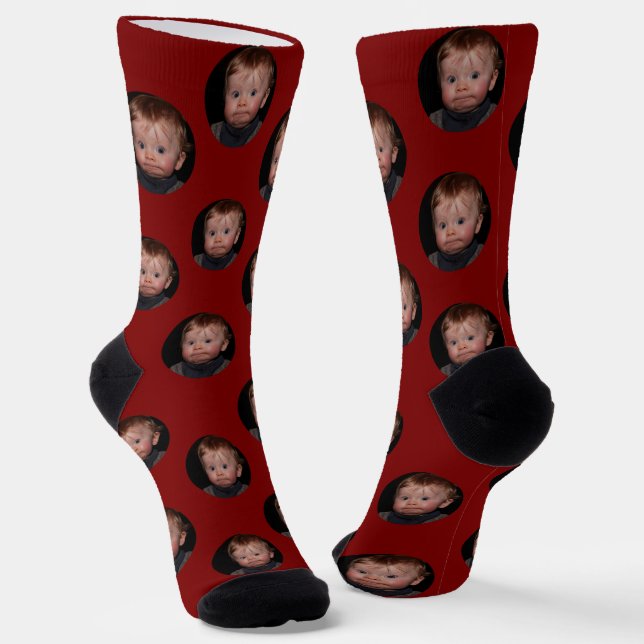 Chaussette Photo personnelle du visage drôle (Angulaire)