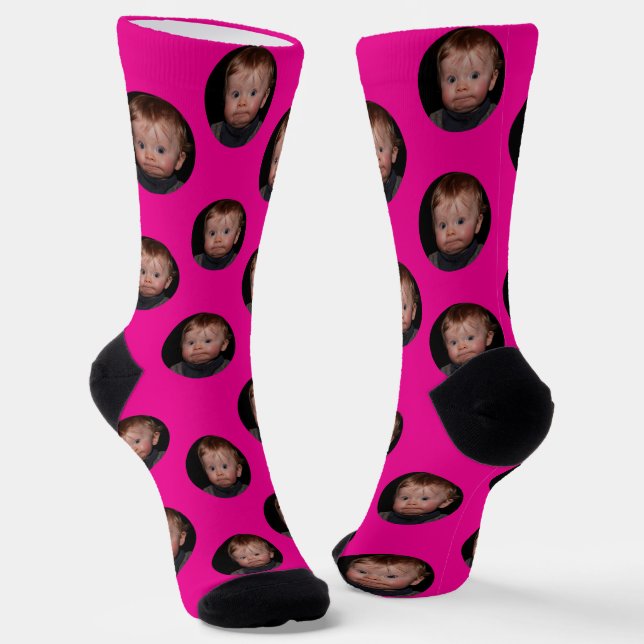 Chaussette Photo personnelle du visage drôle (Angulaire)