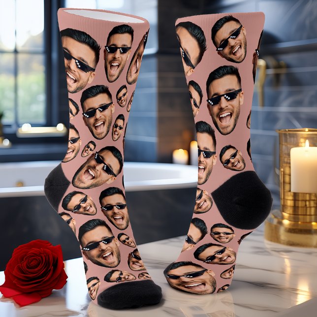 Chaussette Photo Visage Funny Personnalisé Sur Chaussettes Ro (Créateur téléchargé)