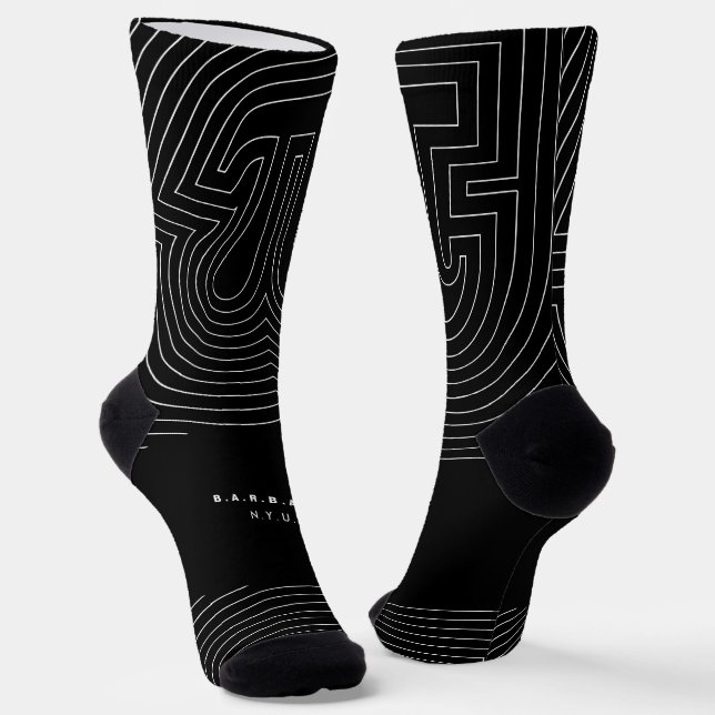 Chaussette Pi Line Art Journée de l'enseignant Retour à l'éco (Angulaire)