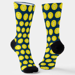 Chaussette Pickleball Ball Jaune Motif