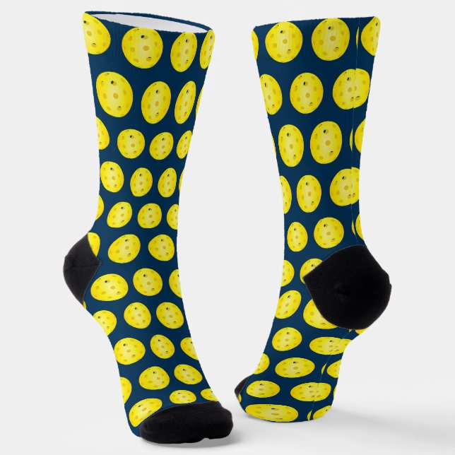 Chaussette Pickleball Ball Jaune Motif (Angulaire)