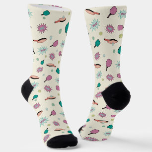 Chaussette Pickleball ! Motif coloré