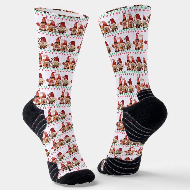 Chaussette Pickleball Père Noël Gnomes Funny Retro Noël (Angulaire)