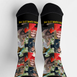 Chaussette Pièce de puzzle personnalisée Vous me complétez ph