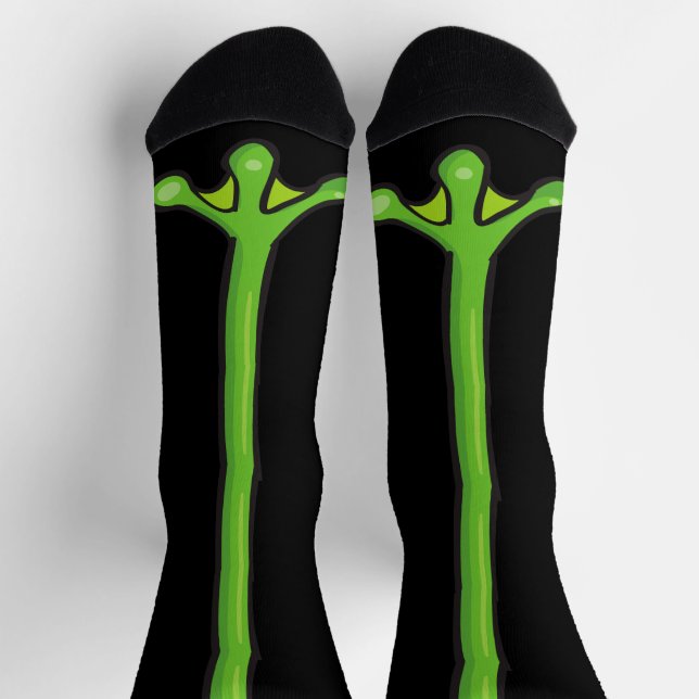 Chaussette Pieds de grenouille verte amusante Fête d'Hallowee (Haut)
