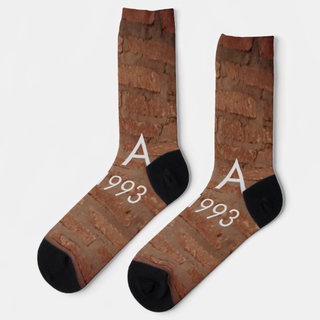 Chaussette pierre de brique rustique Brown ajouter le nom let (Gauche)