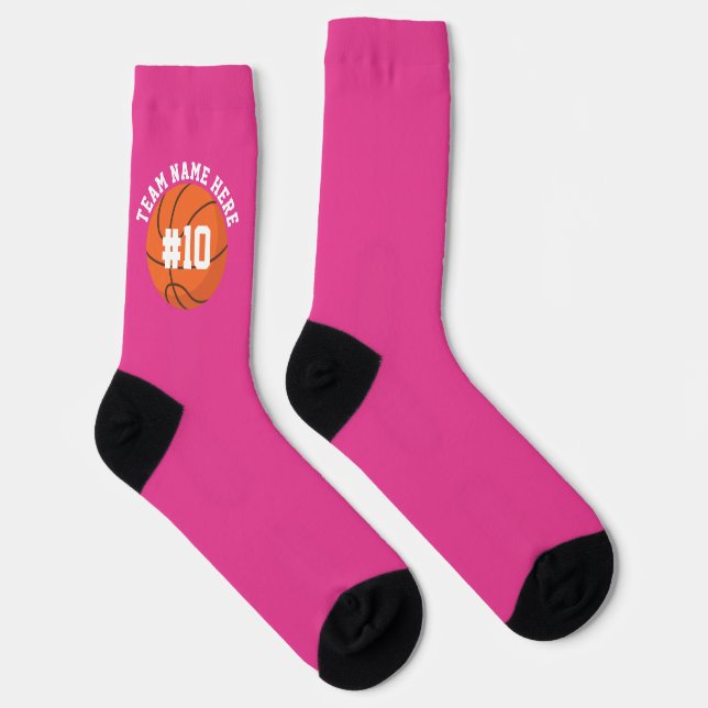 Chaussette Pink Basketball Socks Team Player Sports Birthday (Droite)