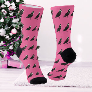 Chaussette Pink et Black Crow Père Noël Merry Pinkmas Vintage