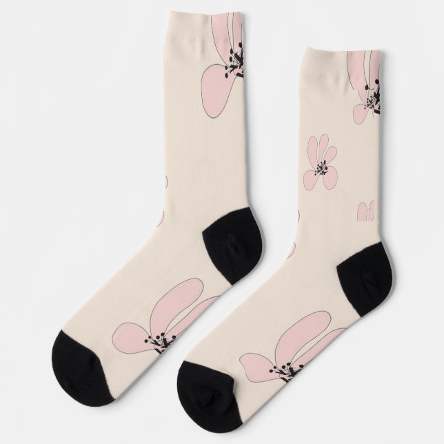 Chaussette pink flower socks (Gauche)