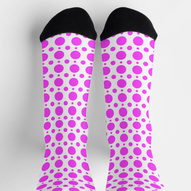 Chaussette Pink Polka Dot Retro Style Chaussettes Folles (Haut)