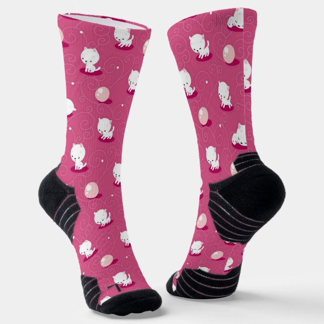 Chaussette Pink Pretty Kitty Motif (Angulaire)