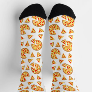 Chaussette Pizza et tranches de cool motif sur blanc