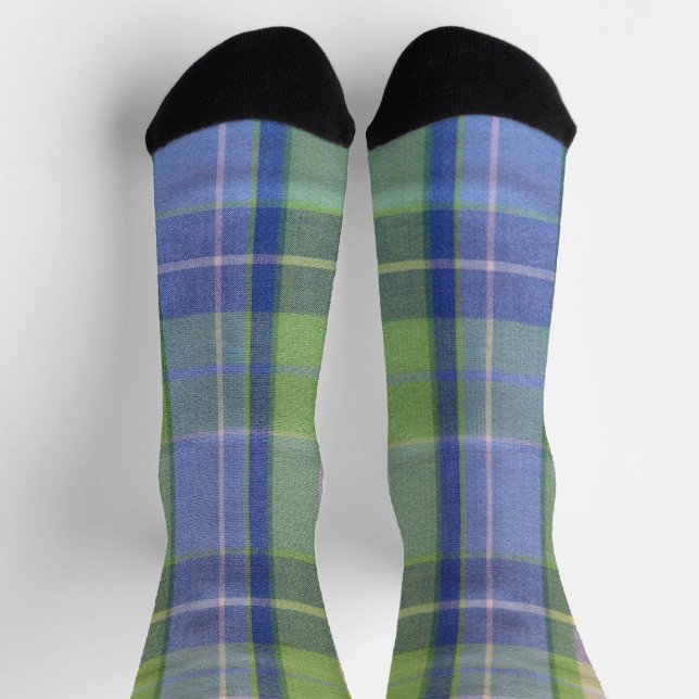 Chaussette Plaid bleu et vert (Haut)