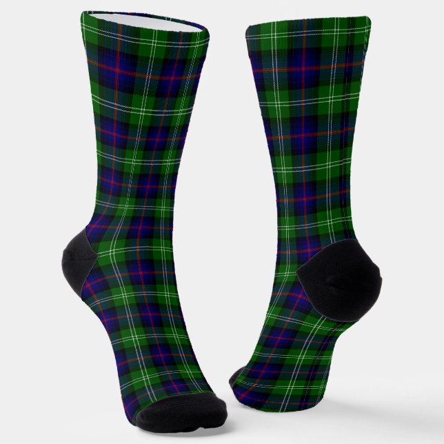 Chaussette plaid bleu vert de tartan du sud (Angulaire)