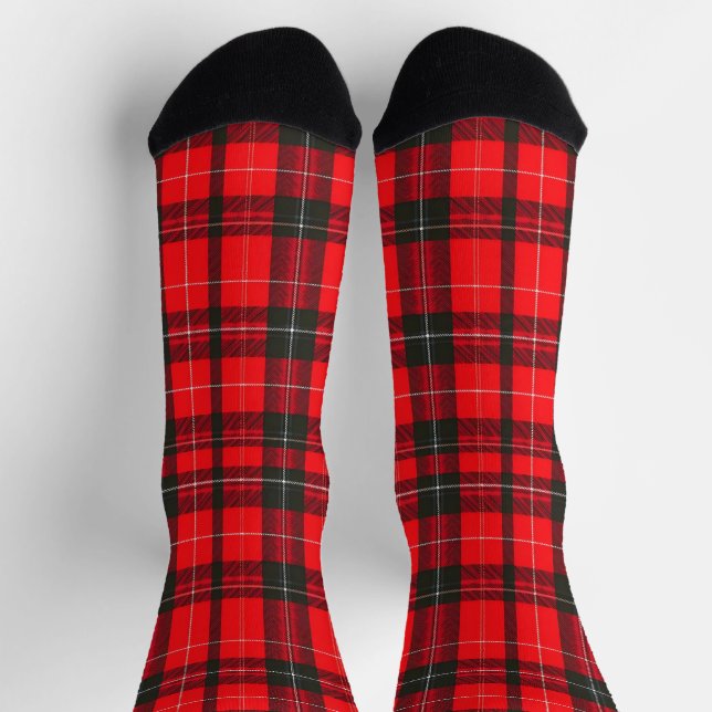 Chaussette Plaid Rouge traditionnel Tartan Collection tendanc (Haut)