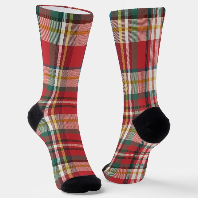 Chaussette Plaid Rustique Moderne Groomsmen Correspondant Rou (Angulaire)