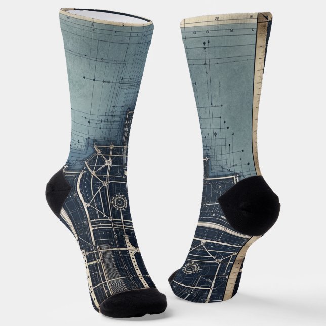 Chaussette Plan directeur - Décor de l'architecte (Angulaire)