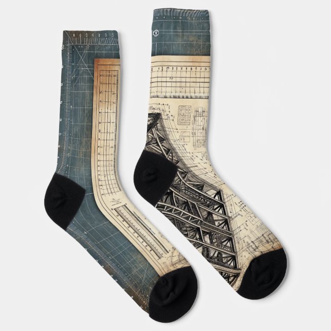 Chaussette Plan directeur - Décor de l'architecte (Droite)