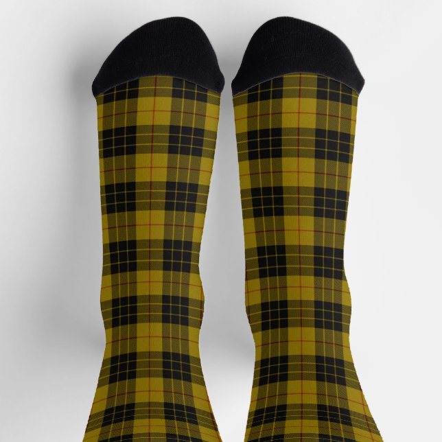 Chaussette Plaque noire jaune tartan MacLeod (Haut)