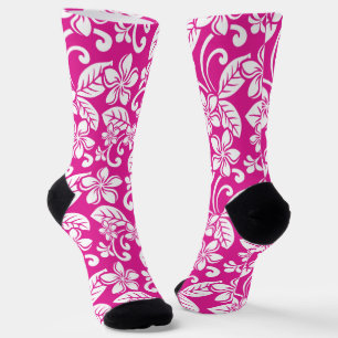 CHAUSSETTE PLUMÉRIE DE L'ÎLE (ROSE CHAUD)