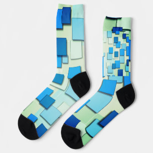 Chaussette Plusieurs nuances de Carré bleu conception géométr